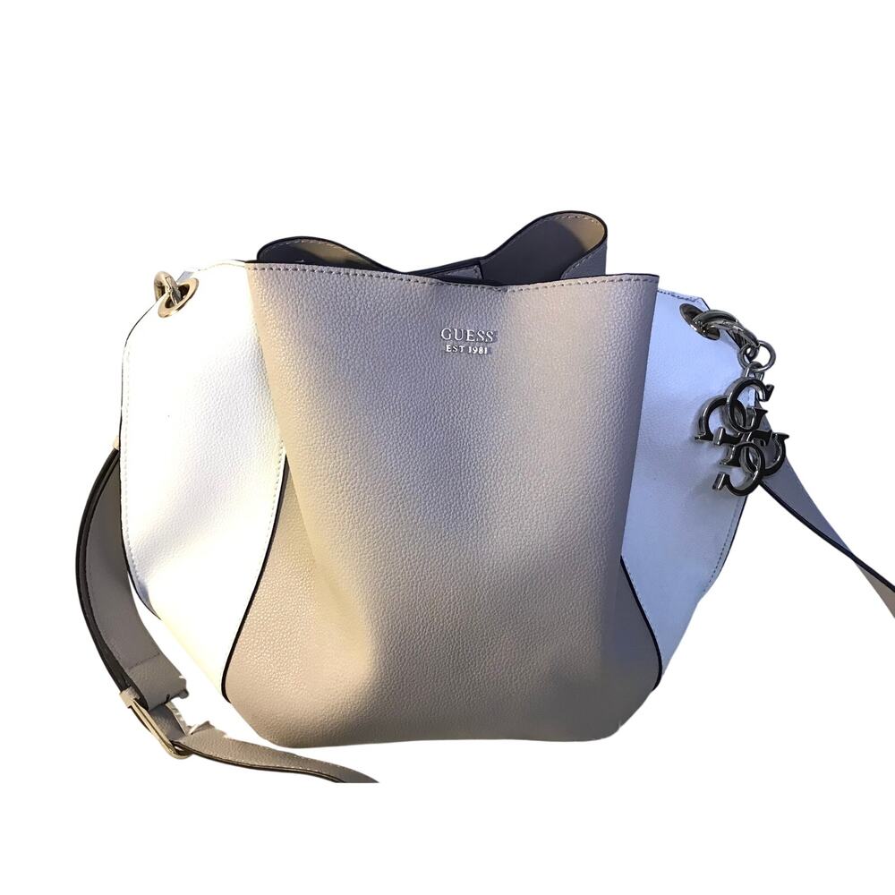 Guess Taupe-Cream Digital Hobo - Slouch Shoulder Bag